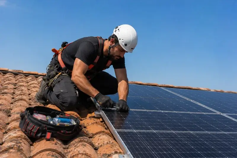 Maintenance et monitoring de panneaux solaires à Masos